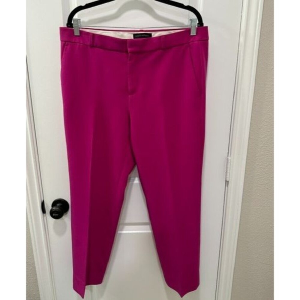Banana Republic Avery Fit Trouser Pants Sz 12 Hot Pink Magenta Career Dress